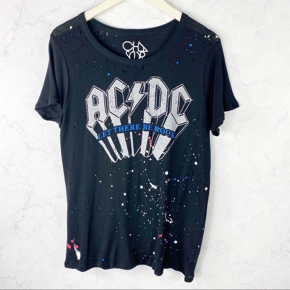 [Chaser] NWT ACDC Distressed Tee - Picture 1 of 5